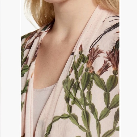 NWT All Saints Abi Nolina Floral & Fauna Draped Top in Clay Pink Size US 4 - Picture 4 of 11